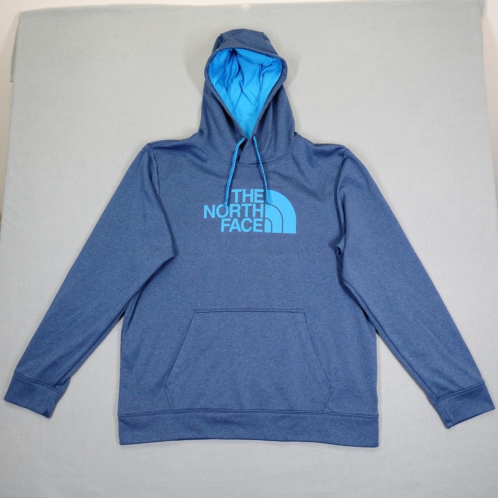 The North Face Hoodie Mens XL Blue Pullover Logo Sweatshirt Active Outdoors